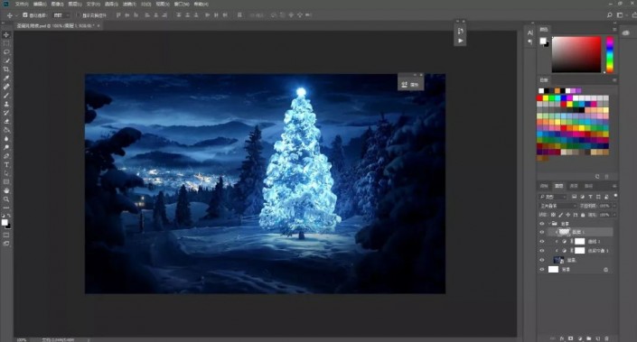 Photoshop制作一款圣诞主题海报图片设计教程