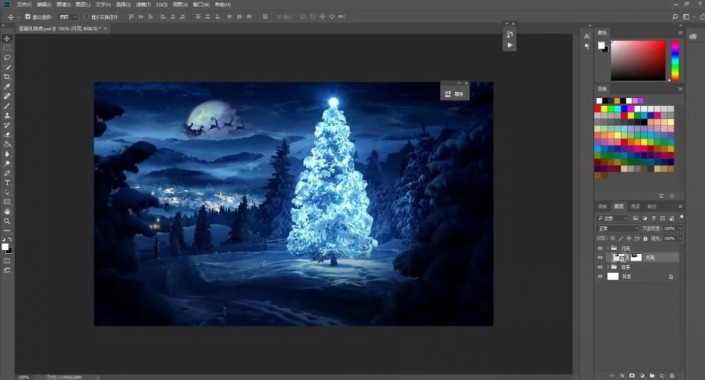 Photoshop制作一款圣诞主题海报图片设计教程