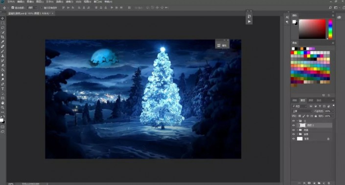 Photoshop制作一款圣诞主题海报图片设计教程