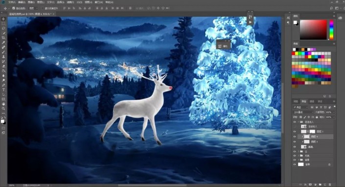 Photoshop制作一款圣诞主题海报图片设计教程