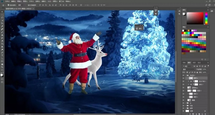Photoshop制作一款圣诞主题海报图片设计教程