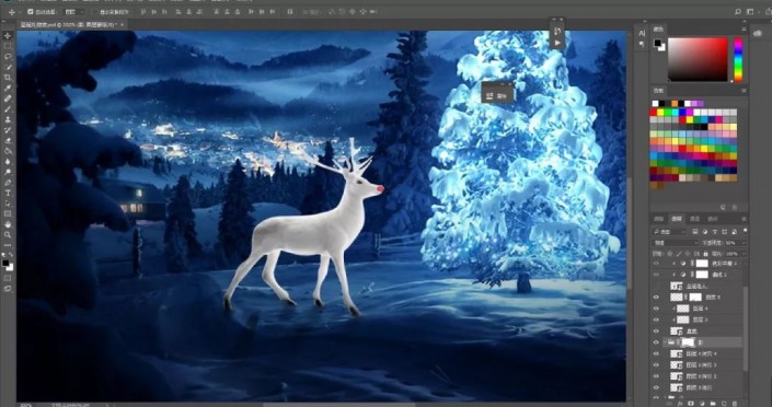 Photoshop制作一款圣诞主题海报图片设计教程