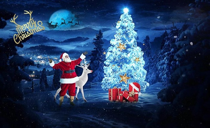 Photoshop制作一款圣诞主题海报图片设计教程