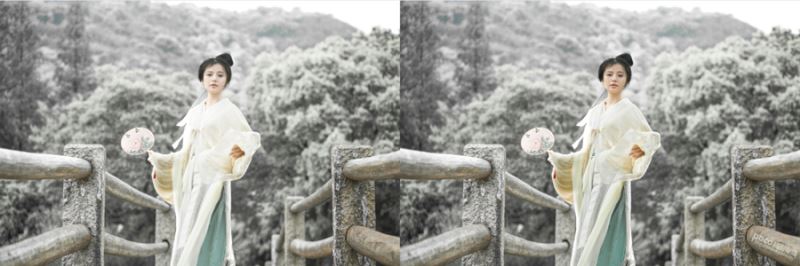 Photoshop调出冷色唯美雪景人物写真照片调色教程