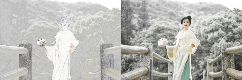 Photoshop调出冷色唯美雪景人物写真照片调色教程