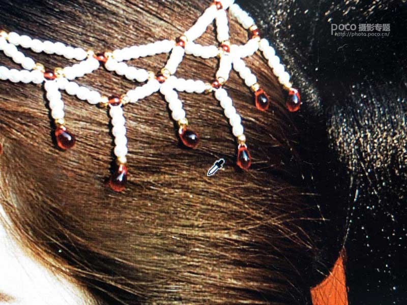 Photoshop后期将古风人像照片发色变黑的方法教程