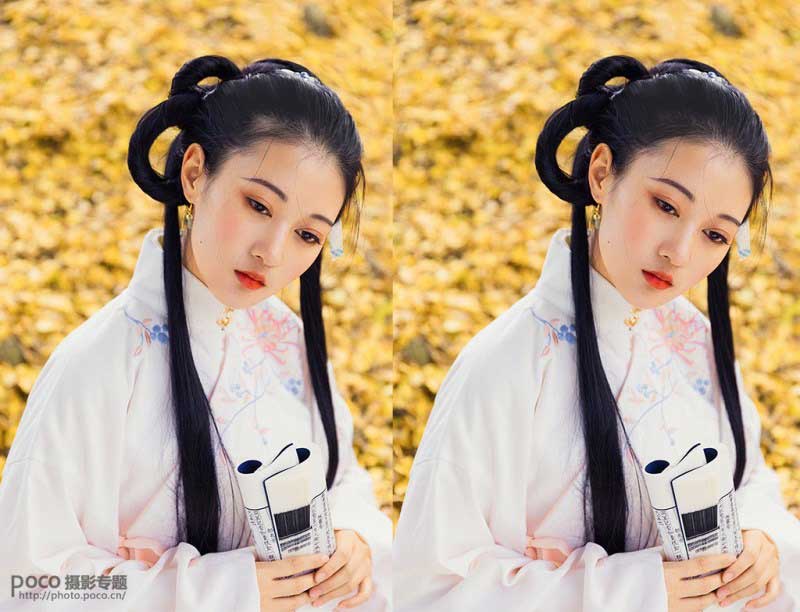 Photoshop后期将古风人像照片发色变黑的方法教程