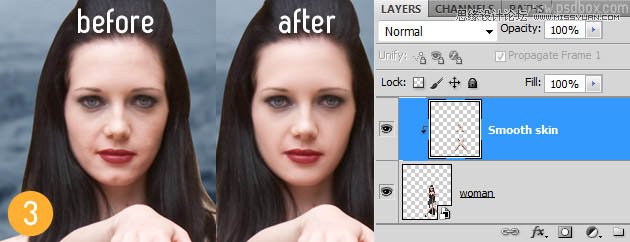Photoshop合成冷色调风格的天使女武士