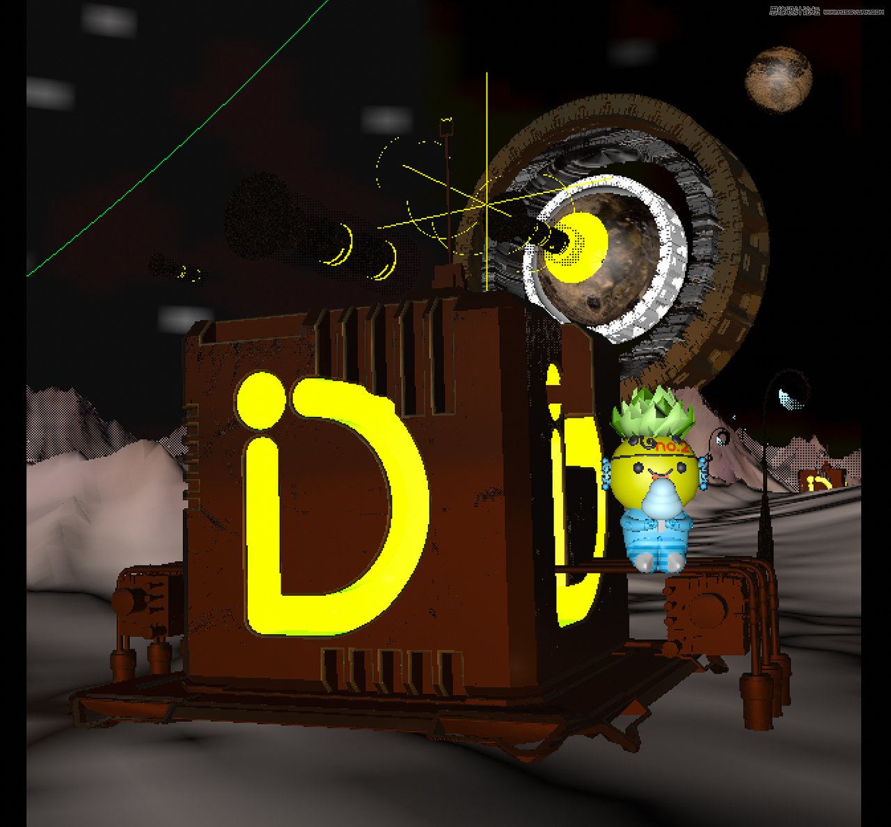 C4D教程:高级渲染技巧之卡通场景