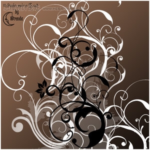 缠绕黑白花纹笔刷