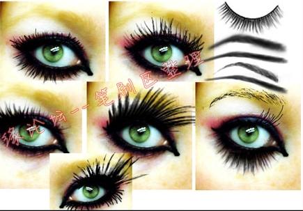 眉毛、睫毛笔刷、美女彩妆笔刷