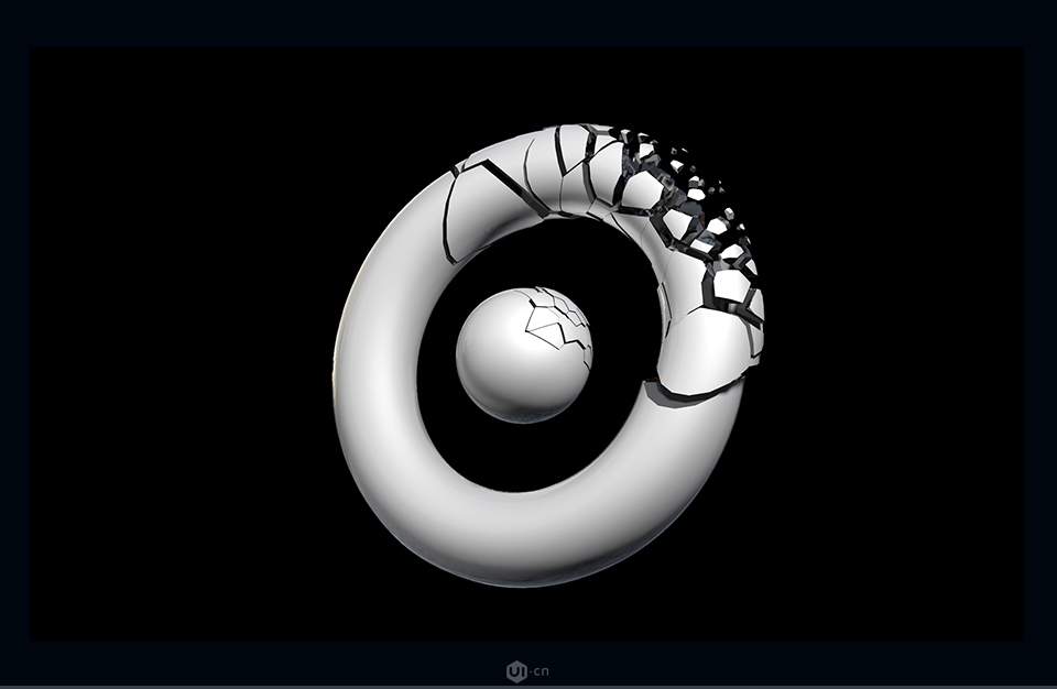 C4D制作立体风格的泰森破碎效果