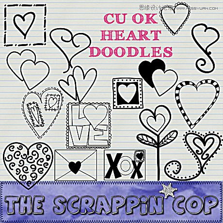 各种情人节心形图案PS形状