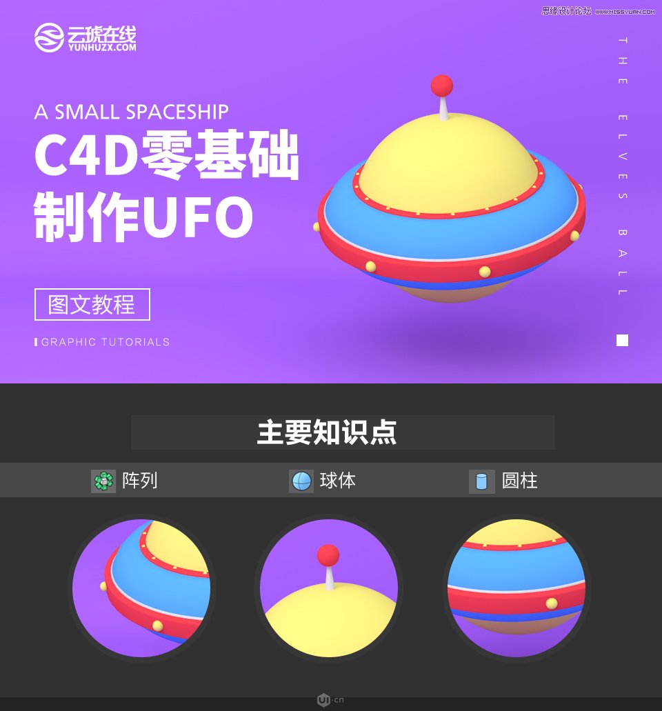 C4D制作卡通风宇宙飞船建模教程