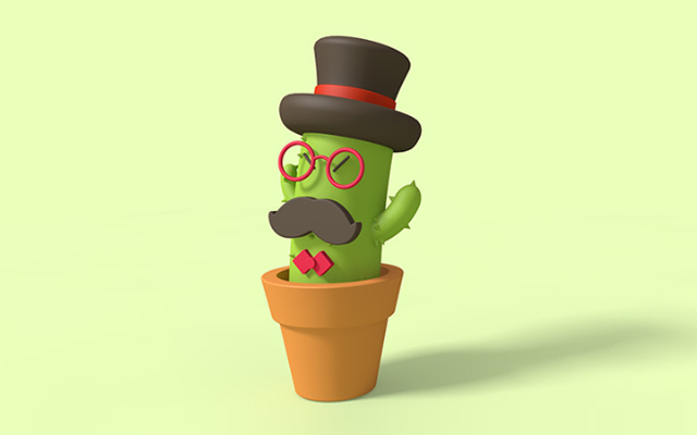 C4D制作卡通风格的3D仙人掌图标设计教程