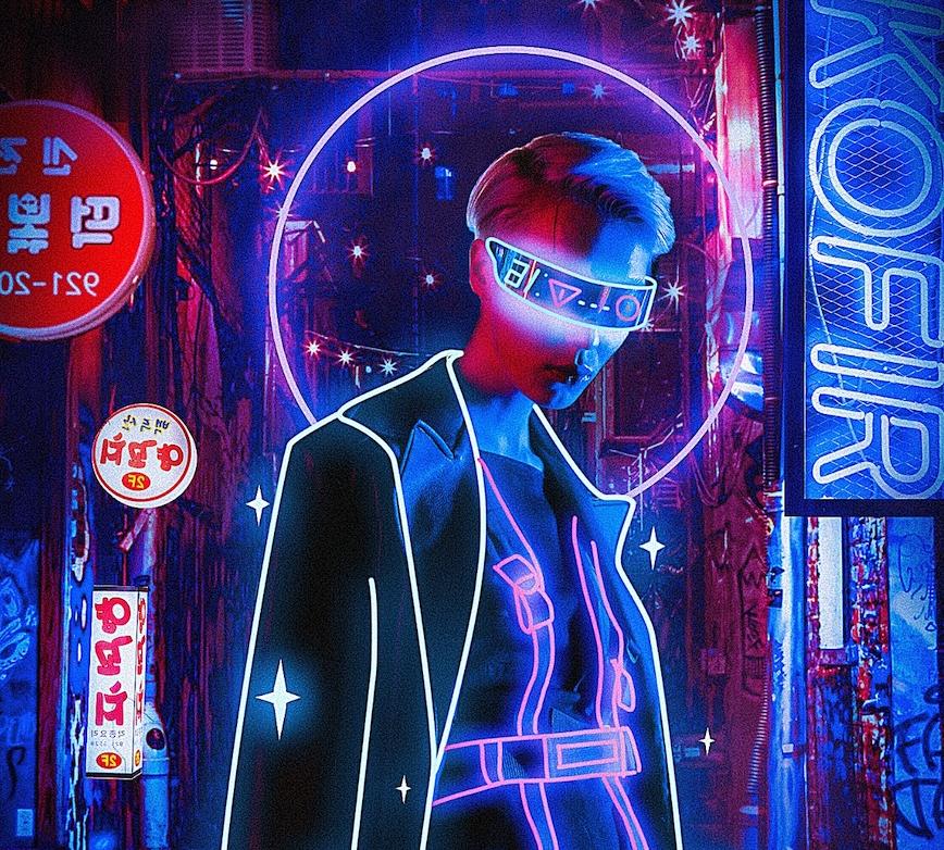 Photoshop制作赛博朋克风格的人像线条特效