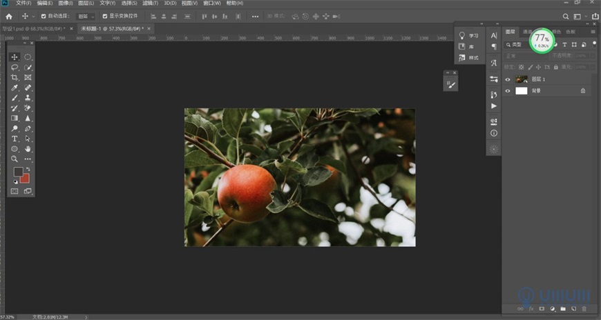 Photoshop调出磨砂主题风格的苹果
