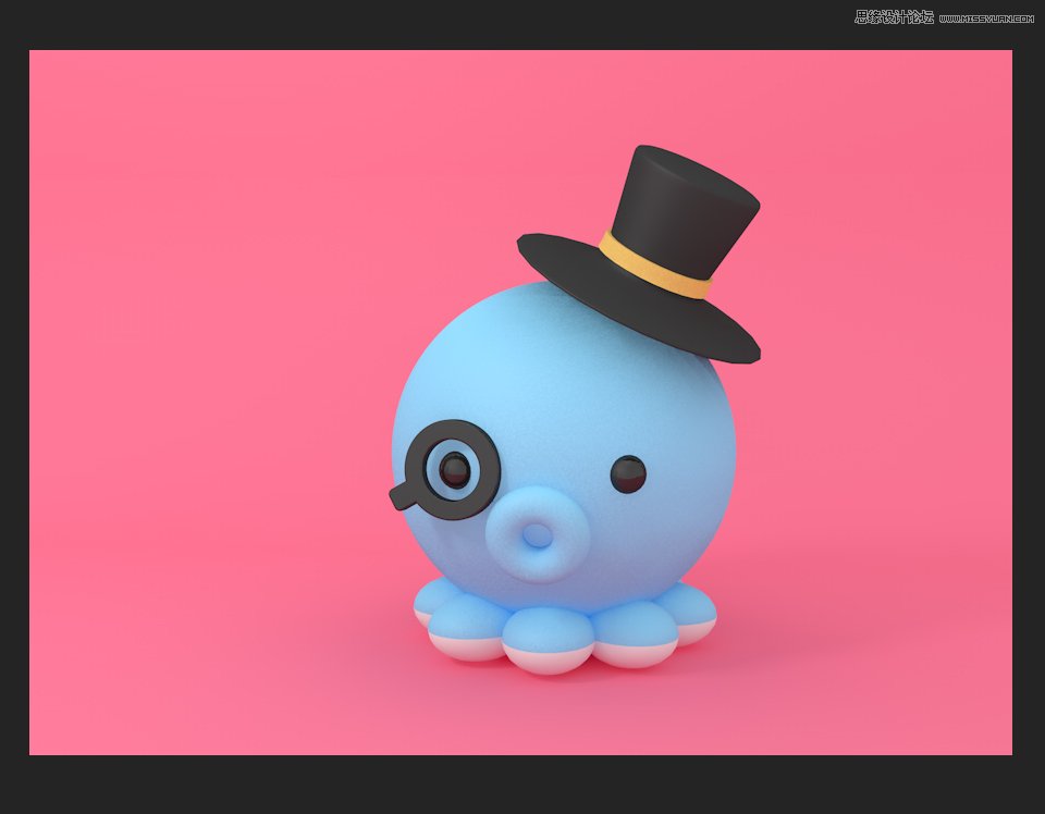 C4D绘制可爱的小章鱼建模教程