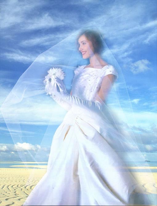 Photoshop给婚纱照片抠图方法、半透明婚纱抠图教程