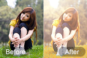 Photoshop调出秋季阳光色效果的美女照片调色教程