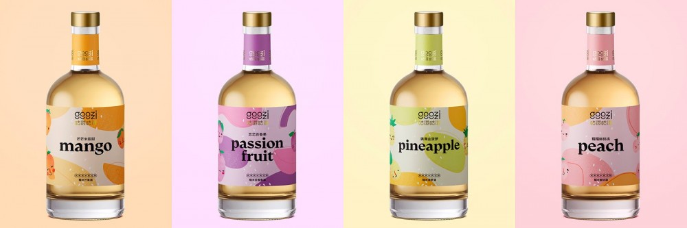 磨砂风格GooziGoozi果酒包装设计欣赏