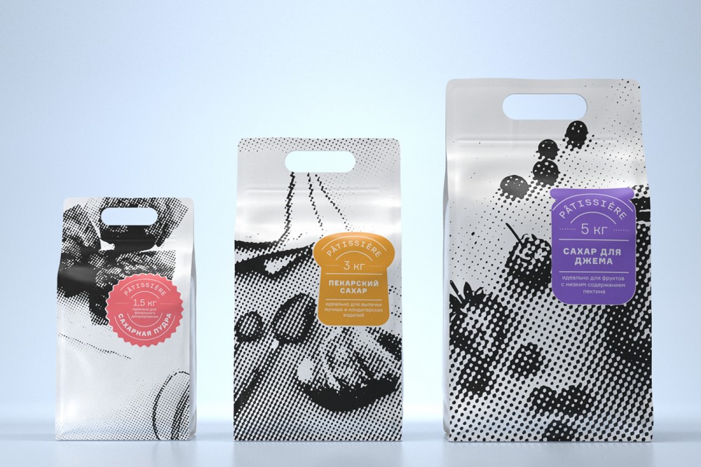 半调网纹风格Patissiere糖包装设计欣赏