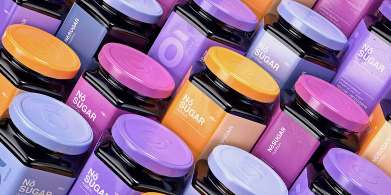 简约风格的无糖食品包装设计欣赏