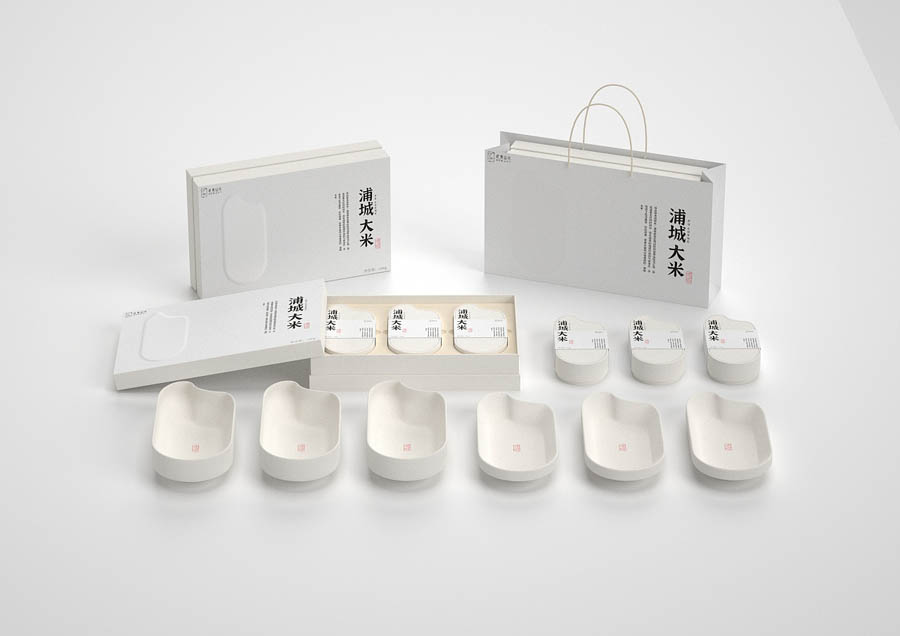 简约风格的浦城大米包装设计欣赏