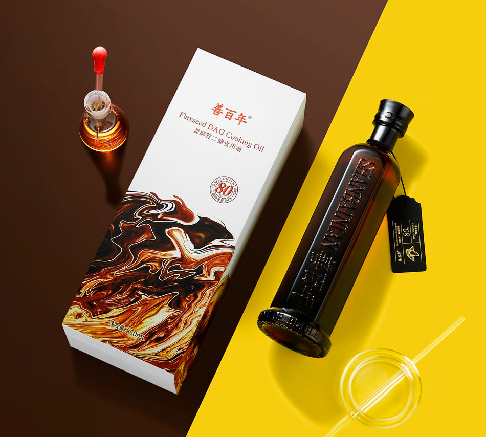 善百年亚麻籽油包装设计作品欣赏