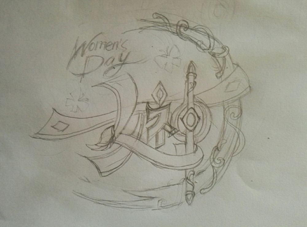 Photoshop制作金属质感的女神节艺术字