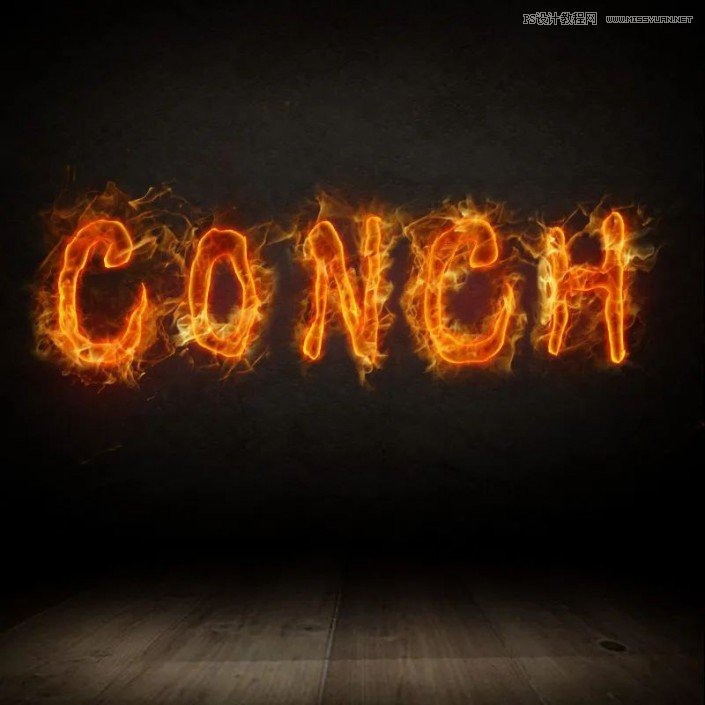 Photoshop制作火焰燃烧效果的火焰文字设计教程