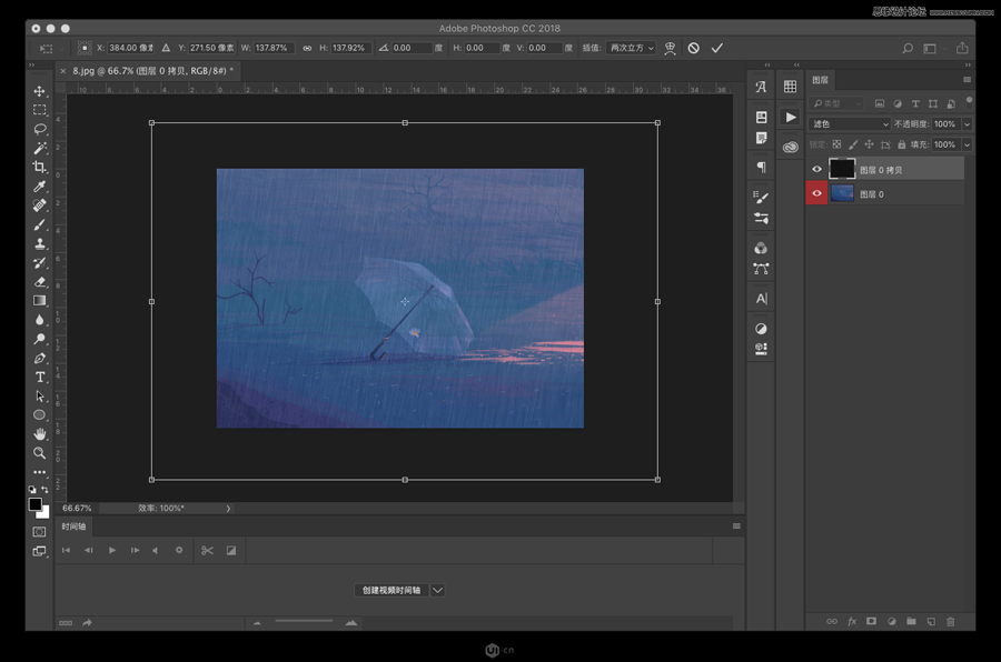 下雨动画:PS制作逼真的下雨GIF动画