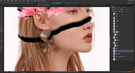 Photoshop创意合成从人物头像中长出的花朵