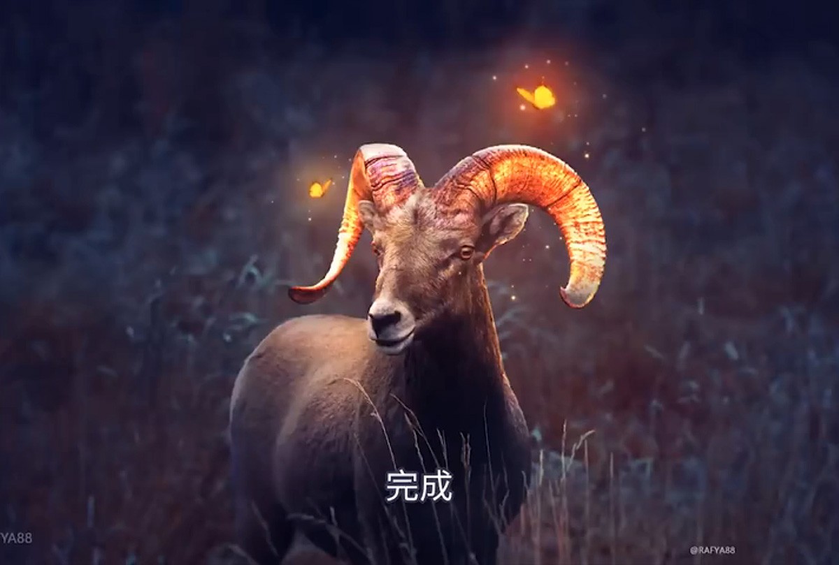 Photoshop合成魔幻主题的发光山羊图片详细教程