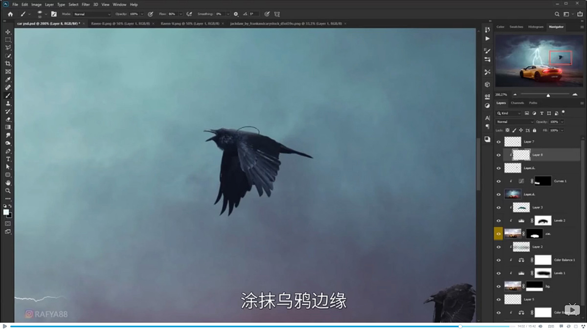 Photoshop合成闪电下的超级跑车