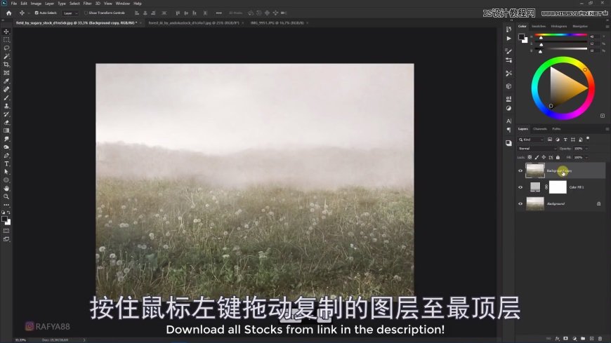 Photoshop创意合成森林中的新娘和鸟笼