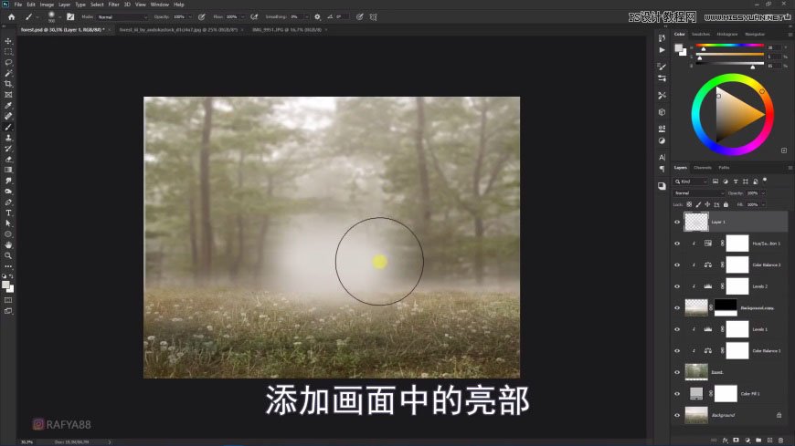 Photoshop创意合成森林中的新娘和鸟笼