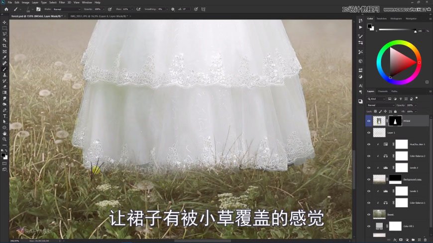 Photoshop创意合成森林中的新娘和鸟笼