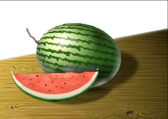 Phtoshop绘制逼真的大西瓜图片教程