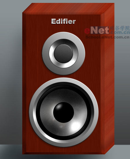 Photoshop绘图绘制逼真的木质音箱教程