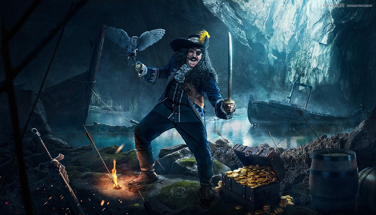 Photoshop合成加勒比海盗风格电影海报