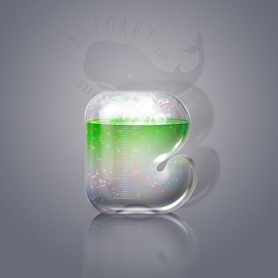 透明立体效果实验室器皿效果字设计