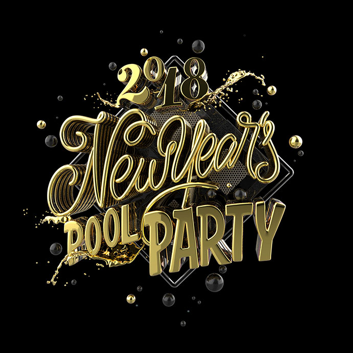 华丽大气的黄金立体字设计欣赏