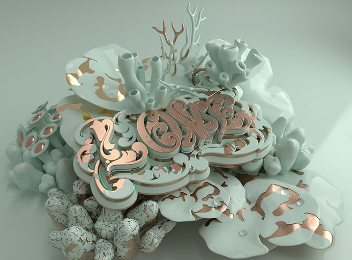 华丽大气的黄金立体字设计欣赏