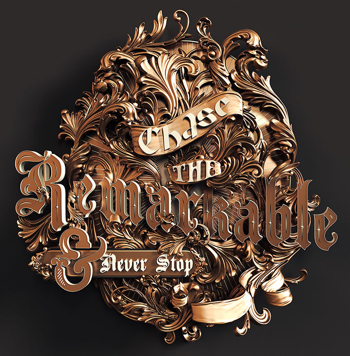 华丽大气的黄金立体字设计欣赏