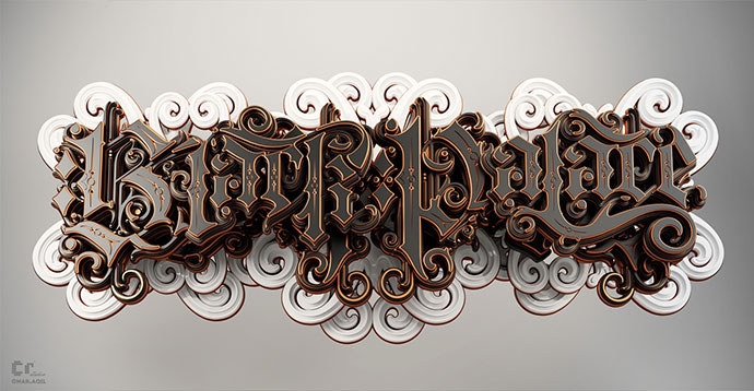 华丽大气的黄金立体字设计欣赏