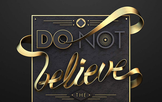 华丽大气的黄金立体字设计欣赏