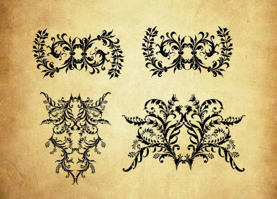 时尚的对称花纹装饰PS笔刷