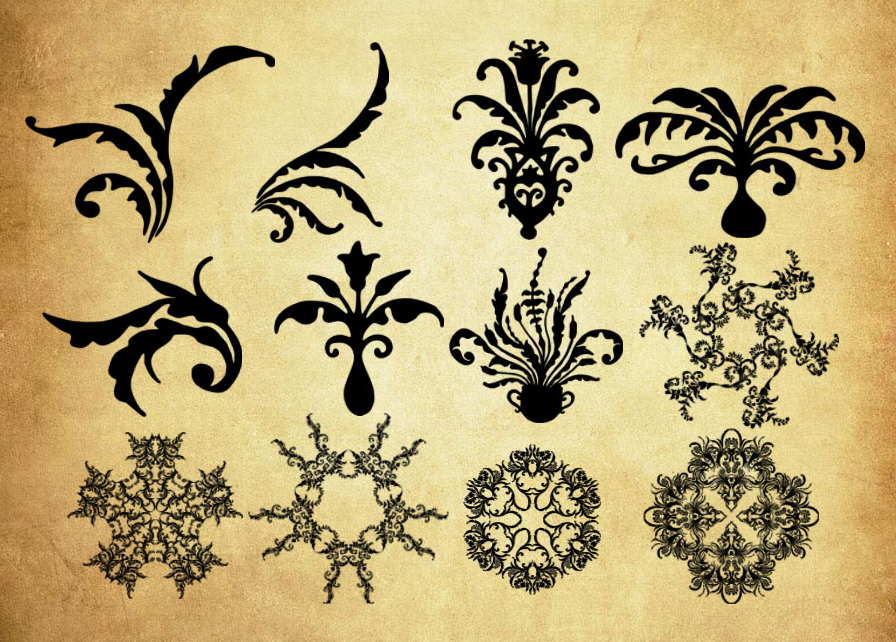 圆形花纹和时尚花纹PS笔刷