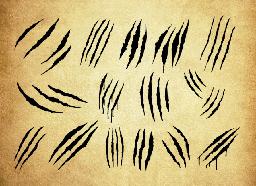 动物爪印和抓痕PS笔刷